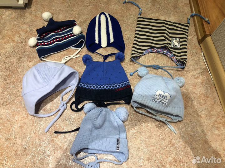 Шапки осень-весна на мальчика 3/6 мес