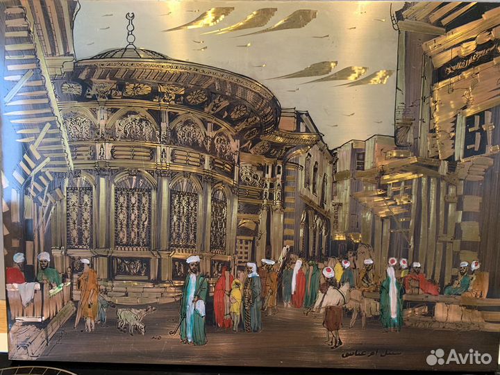 Эстамп медь и латунь Восточная тематика