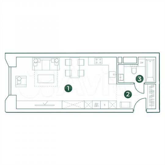 Квартира-студия, 39,6 м², 13/31 эт.