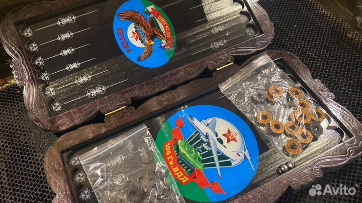 Нарды ручной работы со стеклом