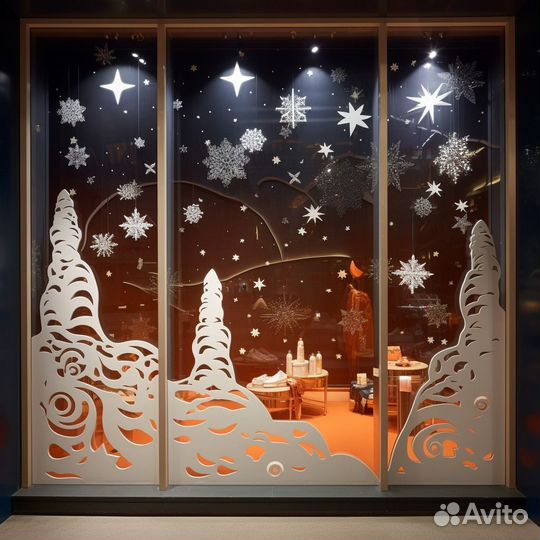 Новогоднее оформление витрин, торговых точек,тц