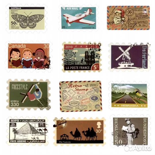 Марки стикеры наклейки