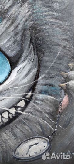 Чеширский кот. Картина маслом на натянутом холсте