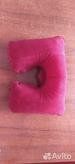 Подушка для шеи, дорожная, надувная