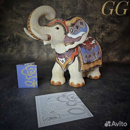 De Rosa Статуэтка Белый индийский слон 28х18х30 см