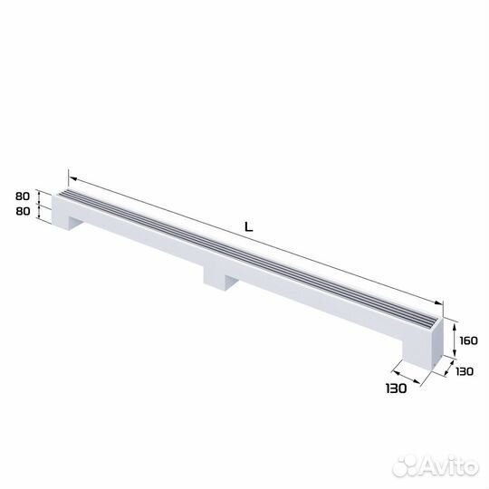 Конвектор напольный Royal Thermo step-80/130/2300-1-N-WT-LG-NA