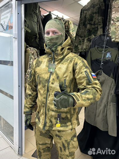 Костюмы тактический SoftShell Мох камуфляж