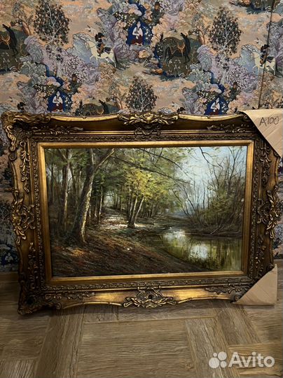 Картина масло в золотой раме