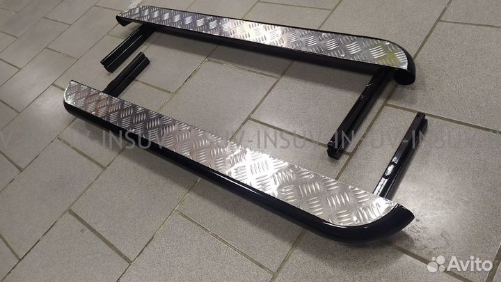 Пороги с алюминиевым листом Нива 21 (цвет черный)