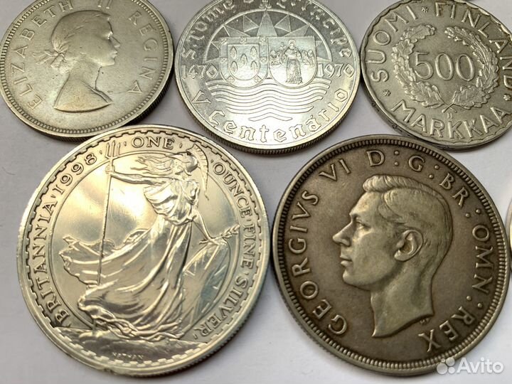 Серебряные монеты Европа,Америка,Африка