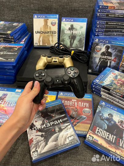 Ps4 pro 7208 1tb с играми