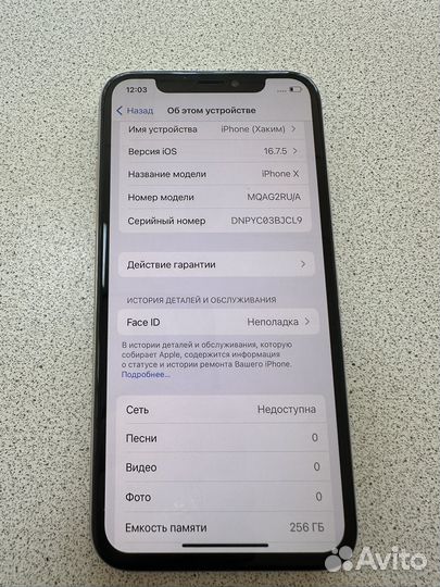 iPhone X, 256 ГБ