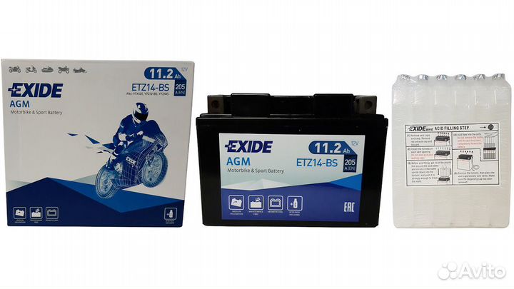 Мото аккумулятор Exide ETZ14-BS 11.2 А/ч