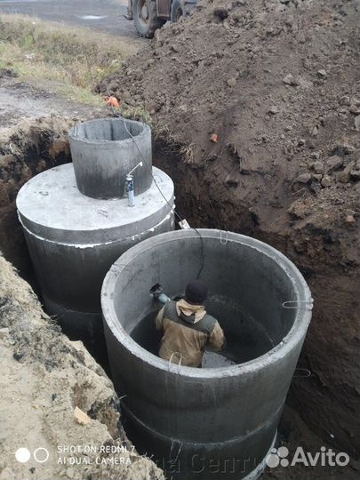 Установка септика из бетонных колец под ключ