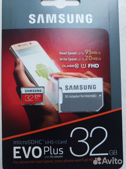 Карта памяти MicroSD samsung evo+ 32gb