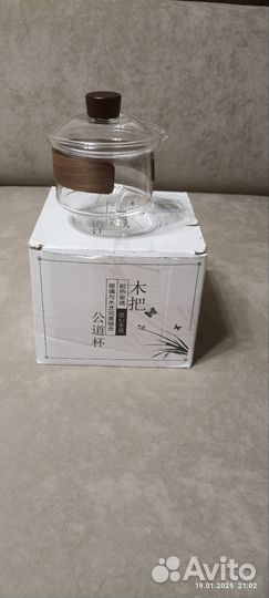 Стеклянный чайник, чайная чаша