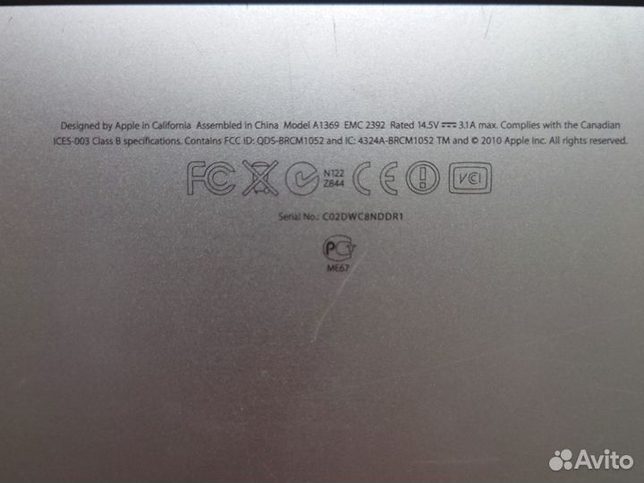 Apple macbook air 2010 года