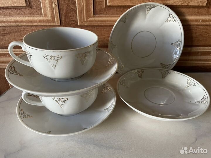 Чашки и чайные пары разные Винтаж