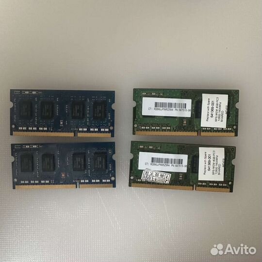Озу 4гб ddr3L 1,35v 12800s 1600 sodimm Samsung б/у