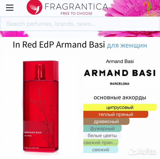 Женские духи Armand basi IN RED 30 мл. Оригинал