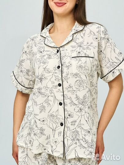 Пижама муслин женская