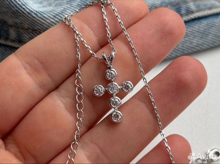 Подвеска, кулон Крестик tiffany