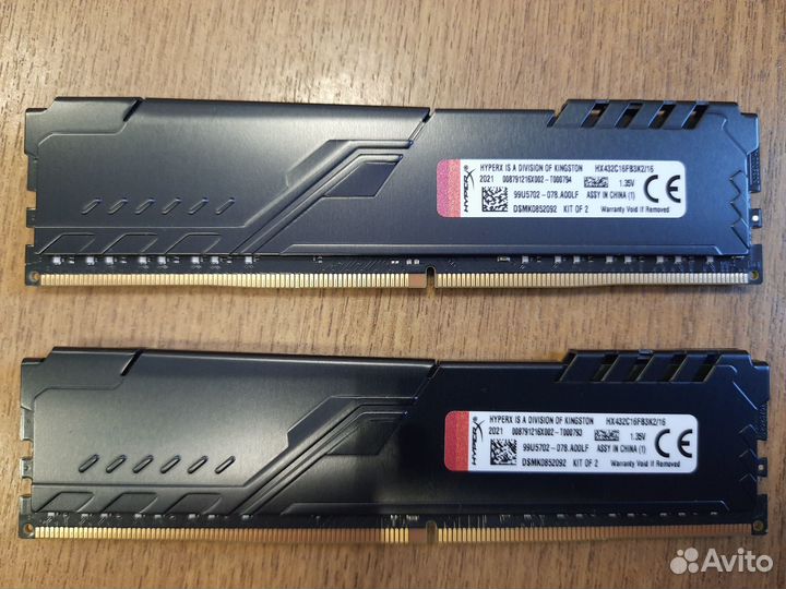 HyperX Fury DDR4 16GB (8+8) 3200MHz c дефектом