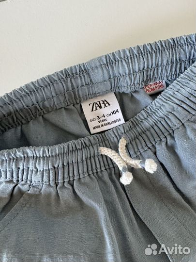 Льняные брюки Zara 104 р