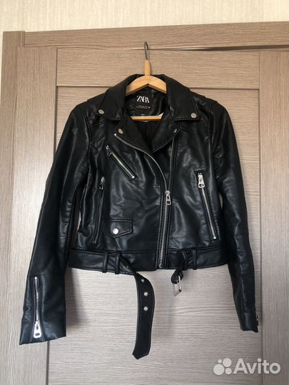 Кожаная куртка zara