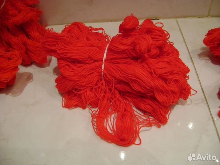 Красные нитки, акрил, для вышивки