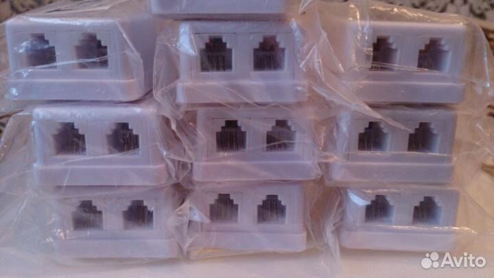 Розетка телефонная 2х6p4c (настенная)