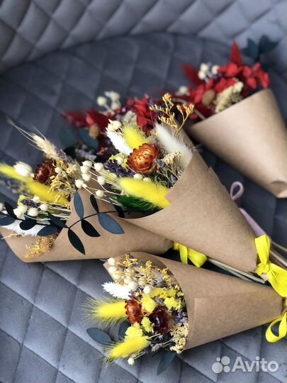 Букетики из сухоцветов мини