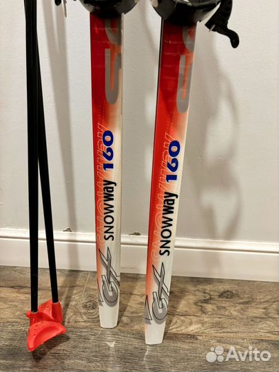 Лыжи детские 160 см с палками