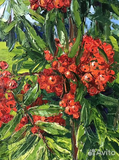 Картина маслом. «Рябина. Конец лета»