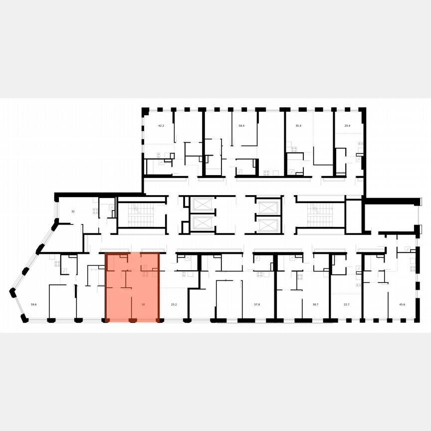1-к. квартира, 38 м², 31/39 эт.