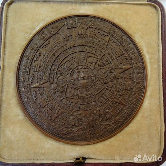 Медаль Calendario Azteca y Piedra Del Sol Антик RR