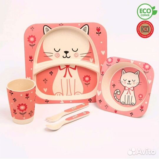Наборы детской посуды из бамбука