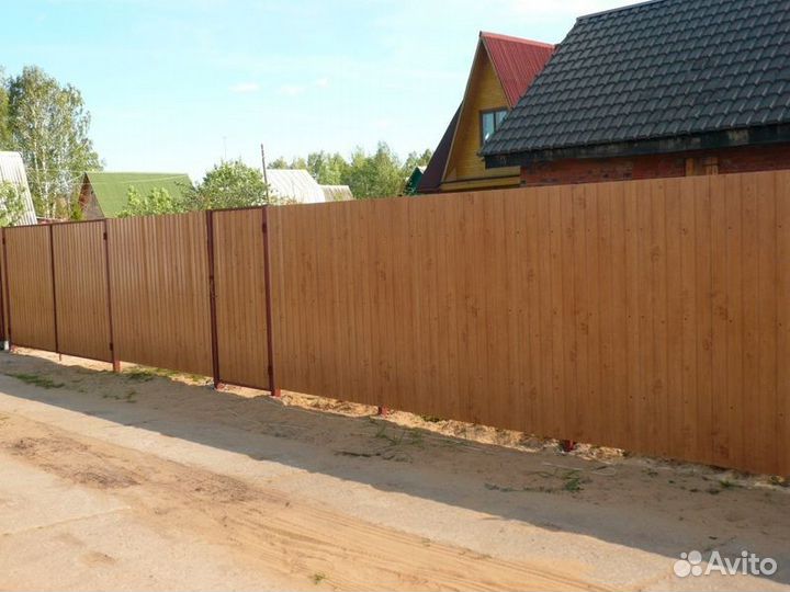 Забор из профнастила под ключ