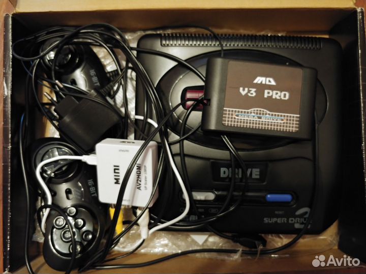 Sega Super Drive 2 + AV2hdmi + Flash-картридж