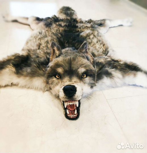 Искусственная шкура волка. Репродукция. Синтетика