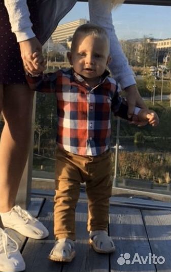 Новогодняя рубашка в клетку 76-80р