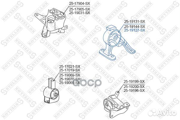 25-19127-SX опора двигателя задняяToyota Avens