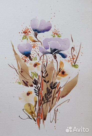 Акварель в интерьер