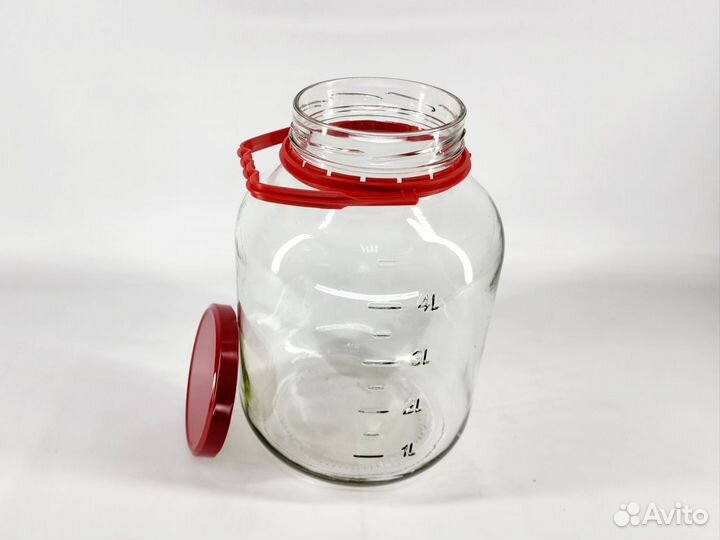 Банка 5 литров с делениями + крышка и ручка