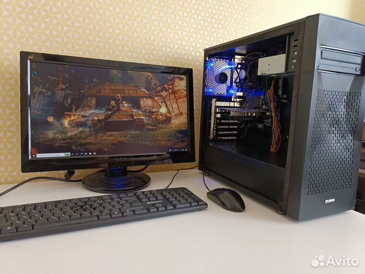 Системный блок 4 Ядра/Rx550/8gb + Монитор