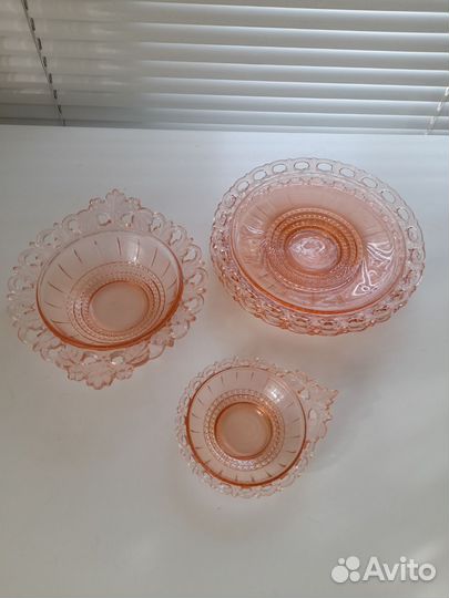Цветное стекло СССР,сервиз Ажурный,кдо1