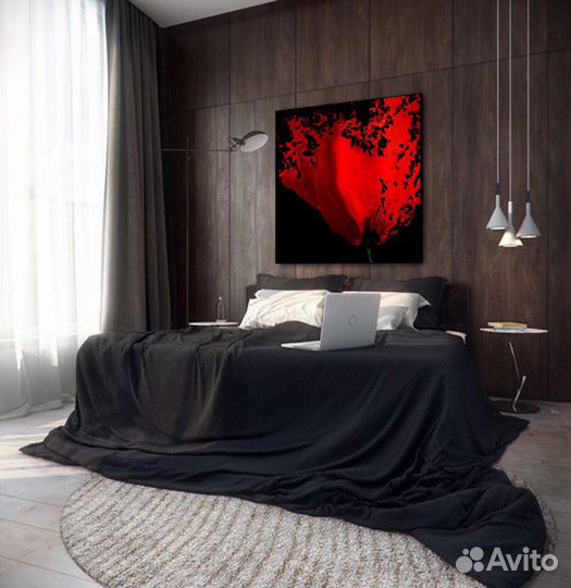 Картина Мак Абстракция (Акрил+Смола)