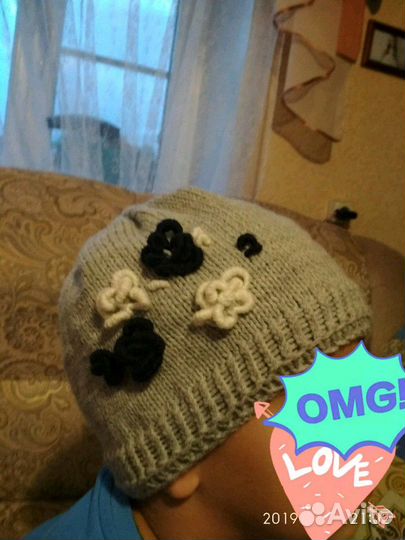 Вязанные детские и взрослые шапки и шарфы.Весна- о