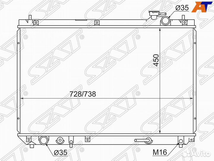 Радиатор toyota highlander 00-03/kluger 00-07/harr