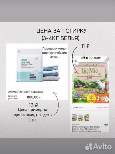 Стиральный листовой порошок атоми